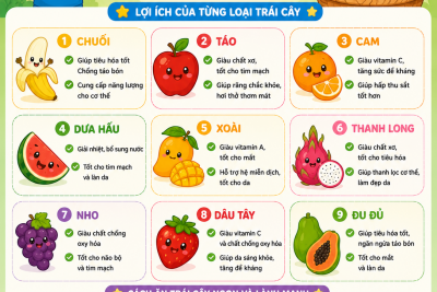 Ăn trái cây mỗi ngày, bé khỏe bé ngoan!