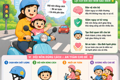 Đội mũ bảo hiểm cho bé – Bảo vệ con – Trách nhiệm của mỗi phụ huynh!!